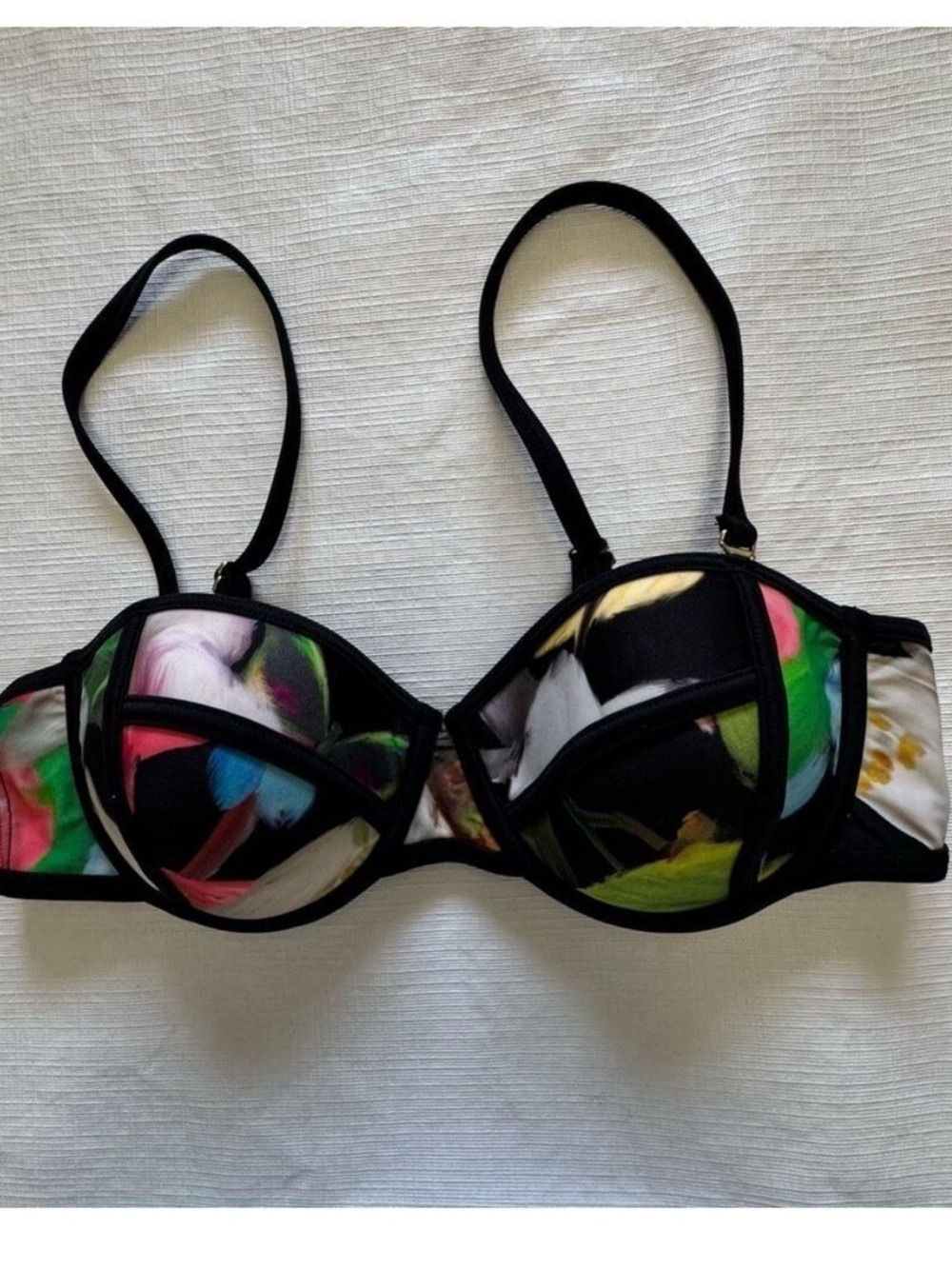 Ted Baker Black Underwire Bra with Molded Cups, Swimming top 32B